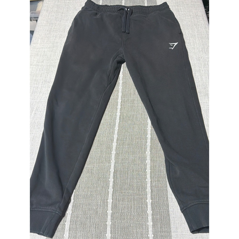 Gymshark Mens Black Joggers Medium Athletic Sweatpants Gym Workout Pants Logo